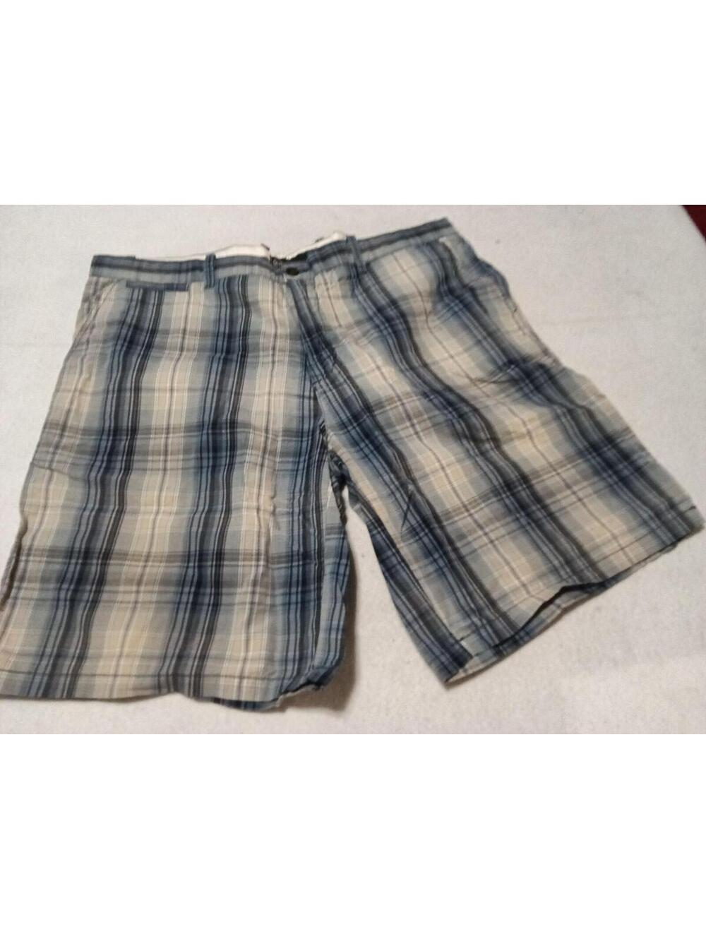 Weatherproof Men's Plaid Shorts Blue Beige Size 40